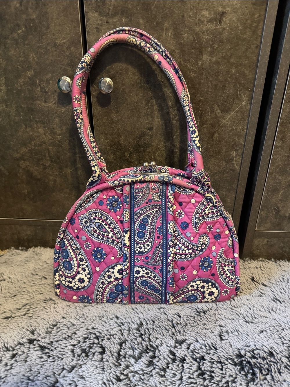 Vera Bradley Pink Paisley Quilted Kiss-lock Shoulder Bag